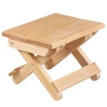 Pine Folding Square Bench Portable Home Outdoor Fishing Chair Bench,Size: 19x24x17.8cm - Image 2
