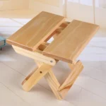 Pine Folding Square Bench Portable Home Outdoor Fishing Chair Bench,Size: 19x24x17.8cm - Image 3