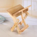 Pine Folding Square Bench Portable Home Outdoor Fishing Chair Bench,Size: 19x24x17.8cm - Image 4
