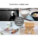 Pine Folding Square Bench Portable Home Outdoor Fishing Chair Bench,Size: 19x24x17.8cm - Image 8