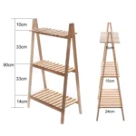Solid Wood Folding Multi-layer Flower Plate Storage Shelves Shoe Rack, Size: 90x50x30cm - Image 3