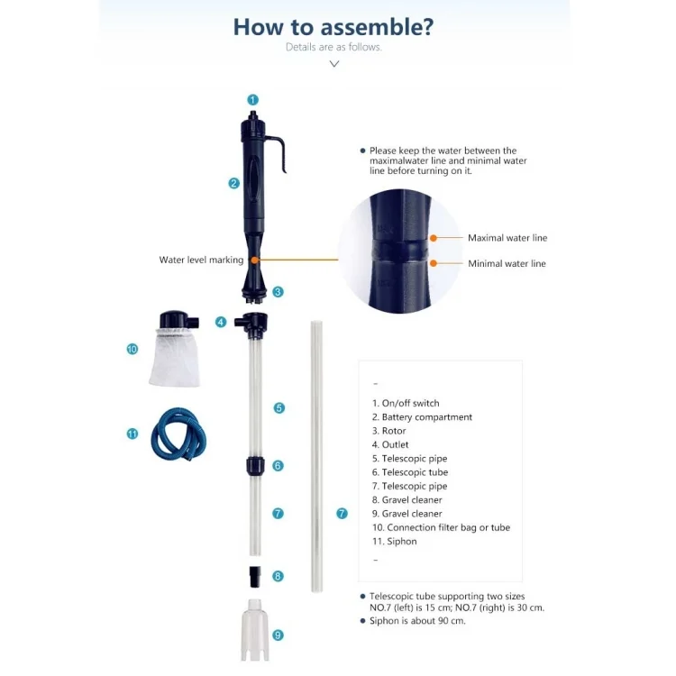 HC3650_2.webp Electric Multi-functional Length Adjustable Fish Tank Cleaning Water Filter - Image 3