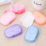 5 PCS Disposable Portable Travel Boxed Confetti Soap Mini Soap Paper, Random Color Delivery - Image 2