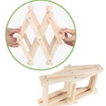 6 Bottles Racks Foldable Wine Stand Wooden Wine Holder Kitchen Bar Display Shelf - Image 4