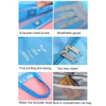 Portable Double Layer Mesh Sport Duffel Beach Picnic Shoulder Storage Bag Handbag - Image 9