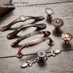 6029-96 Solid Wood Furniture Cabinet Handle Red Bronze Handles - Image 6