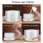 T700 Remote Control Clear White Air Humidifier Automatic Alcohol Sprayer Essential Oil Diffuser Ultrasonic Mist Maker Ultrasonic Aroma Diffuser Atomizer Color LED, Capacity: 700ml, DC 24V, US Plug - Image 3