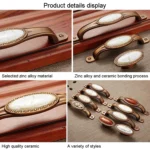 5008-96 Cabinet Zinc Alloy Retro Handle Coffee Cat Eye Handle (Coffee Fake Gold Flower) - Image 3