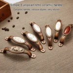 5008-128 Cabinet Zinc Alloy Retro Handle Coffee Cat Eye Handle (Coffee Crack) - Image 6
