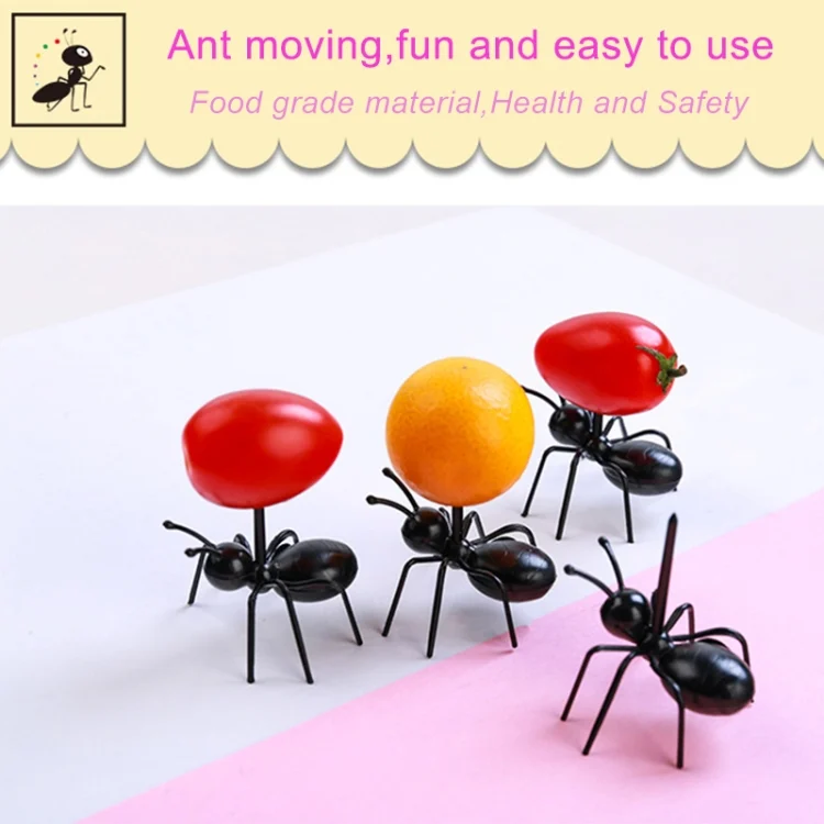 HC3774_2.webp 12pcs / Box Worker Ant Fruit Forks Snack Cake Dessert Tableware Home Kitchen Party Dinner Fruit Pick Kitchen Tool - Image 3