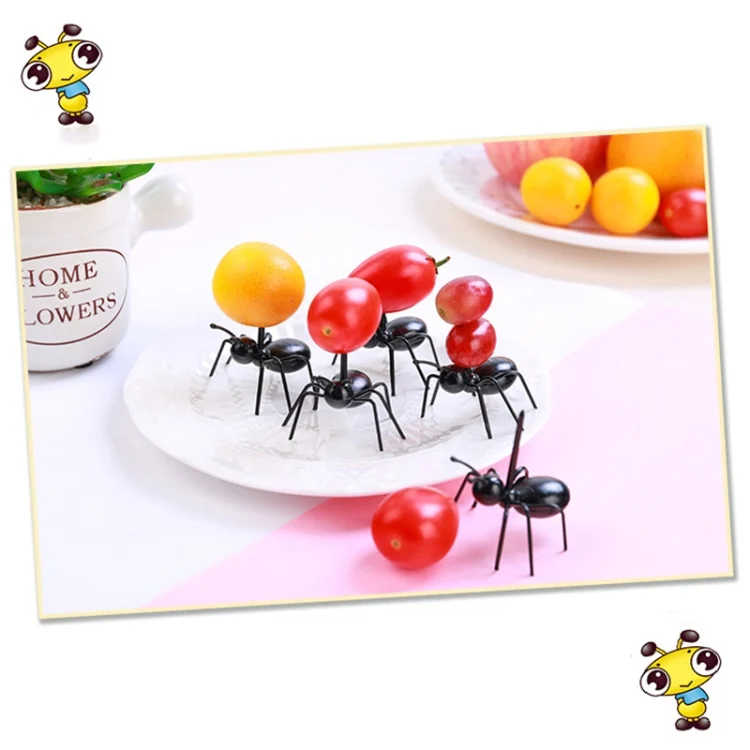 HC3774_5.webp 12pcs / Box Worker Ant Fruit Forks Snack Cake Dessert Tableware Home Kitchen Party Dinner Fruit Pick Kitchen Tool - Image 6