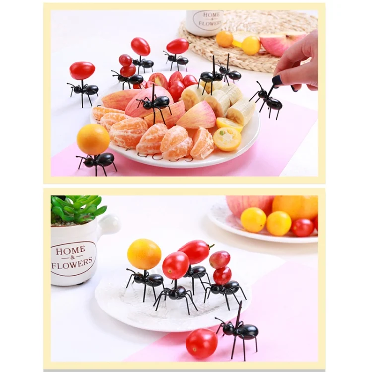 HC3774_8.webp 12pcs / Box Worker Ant Fruit Forks Snack Cake Dessert Tableware Home Kitchen Party Dinner Fruit Pick Kitchen Tool - Image 9