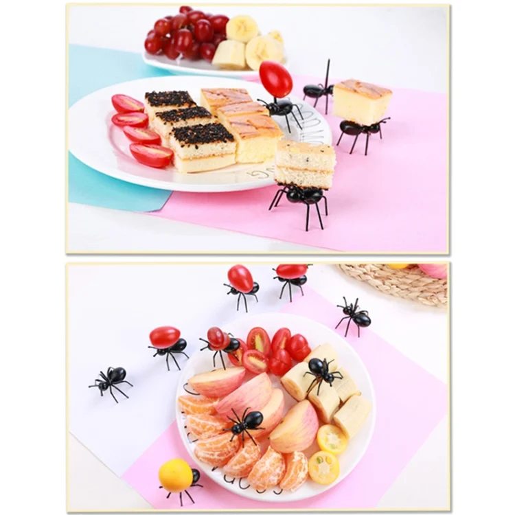 HC3774_9.webp 12pcs / Box Worker Ant Fruit Forks Snack Cake Dessert Tableware Home Kitchen Party Dinner Fruit Pick Kitchen Tool - Image 10