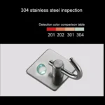 MYD-1038 304 Stainless Steel Sticky Hook Kitchen Bathroom Multi-functional Hole Free Wall Mount Holder - Image 5