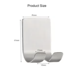 Stainless Steel Plug Power Cord Hook Bathroom Non-perforated Storage Rack, Size: 61x45mm - Image 3