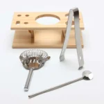 9 in 1 Stainless Steel Cocktail Shaker Tools Set with Wooden Mount, Capacity: 550ml - Image 6
