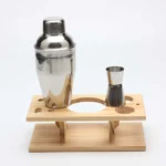 9 in 1 Stainless Steel Cocktail Shaker Tools Set with Wooden Mount, Capacity: 750ml - Image 4