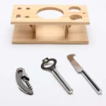 9 in 1 Stainless Steel Cocktail Shaker Tools Set with Wooden Mount, Capacity: 750ml - Image 5