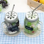 5pcs Reusable Stainless Steel Bent Drinking Straw + Cleaner Brush Set Kit,  215*8mm - Image 6