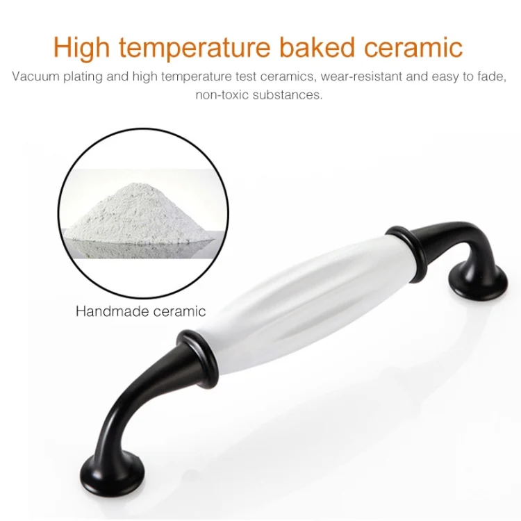 HC3954_2.webp 5006_96 Black and White Ceramic Closet Cabinet Handle Pitch: 96mm - Image 3