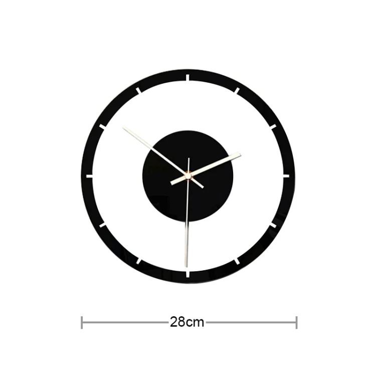 HC3987_2.webp TM011 B Round Wooden Dial Transparent Acrylic Mute Wall Clock - Image 3