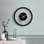 TM011 B Round Wooden Dial Transparent Acrylic Mute Wall Clock - Image 6