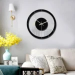 TM011 B Round Wooden Dial Transparent Acrylic Mute Wall Clock - Image 7