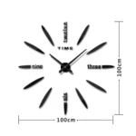 Bedroom Home Decor Large 3D Mirror DIY Wall Sticker Clock, Size: 100*100cm - Image 3