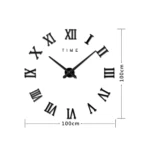 Bedroom Home Decoration Frameless Roman Numeral Large DIY Wall Sticker Mute Clock, Size: 100*100cm - Image 3