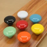 32mm Modern Literary Color Glazed Ceramic Cabinet Drawer Handle - Image 3