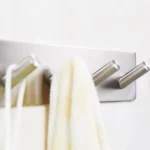 Stainless Steel Four Oblique Row Hook Bathroom Non-perforated Storage Clothes Rack - Image 7