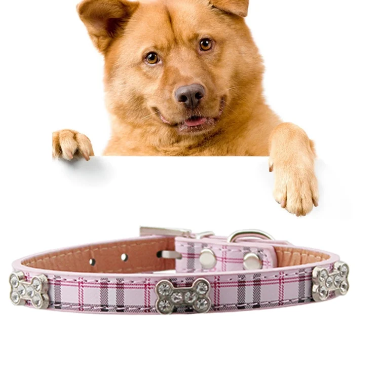 HC4078F.webp PU Leather with Bone Designs Pet Dog Collar Pet Products, Size: L, 2.5 * 51cm - Image 1