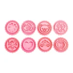 DIY Fondant Cake Mold Biscuit Cookie Cutters Baking Tools with 8 PCS Round Cartoon Patterns - Image 2