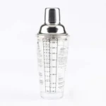 Stainless Steel Glass Cocktail Shaker Tools Milk Tea Cup with Scale, Capacity: 450ml