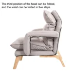F3 Lazy Sofa Armrest Bedroom Leisure Japanese Folding Fabric Lounge Chair - Image 4