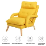 F3 Lazy Sofa Armrest Bedroom Leisure Japanese Folding Fabric Lounge Chair - Image 9