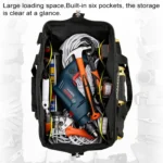 Multi-function Oxford Cloth Cloth Bottom Electrician Belt Pouch Maintenance Tools Handbag Shoulder Bag Convenient Tool Bag, Size : 16 inch - Image 3