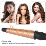 1-1.5 inch Conical Ceramic Hair Curler with Heat-resistant Gloves , UK Plug - Image 4