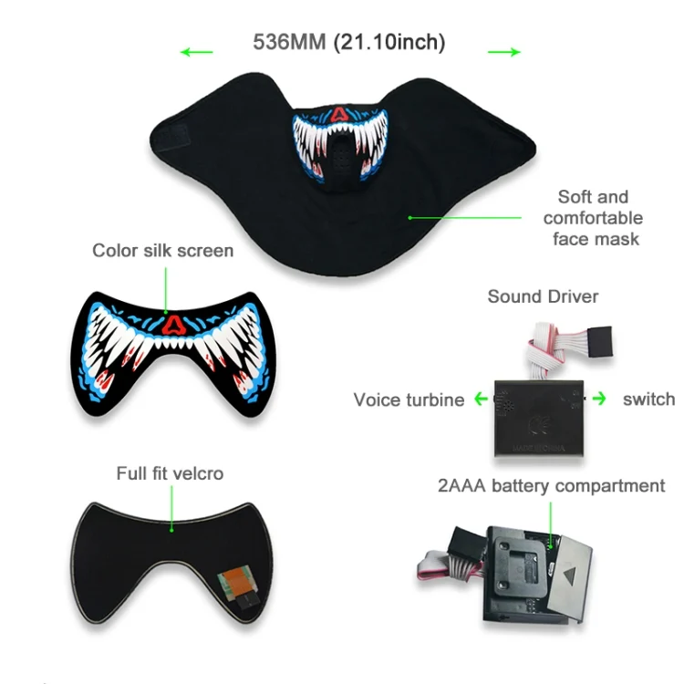 HC4383_5.webp FG-MA-02 Halloween Mask Voice Control LED Cold Light Terror Cosplay Mask - Image 6