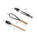 kn020 11 in 1 Wooden Handle Silicone Non-stick Spatula Spoon Kitchen Tool Set - Image 6
