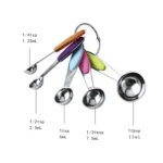 kn650 10 in 1 Black Stainless Steel Measuring Spoon Cake Mold Baking Tool Set - Image 4