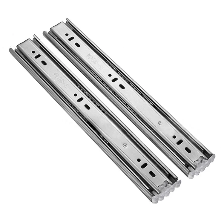 HC4436_1.webp 12 inches 3-section Mute Stainless Steel Sliding Drawer Slides Ball Slide Rail Length: 30cm - Image 2