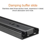 18 inches 3-section Mute Stainless Steel Sliding Drawer Slides Ball Slide Rail Length: 45cm - Image 3