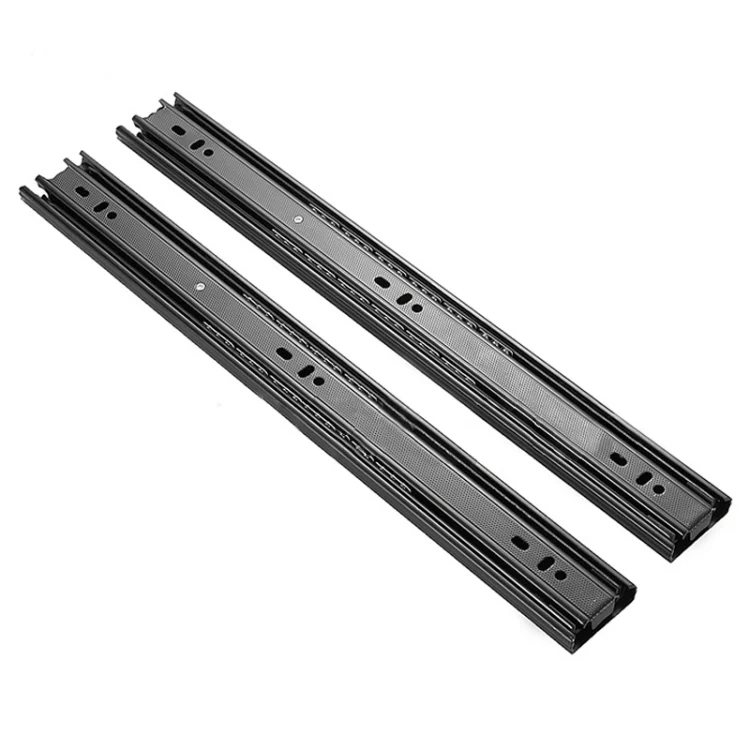 HC4441_1.webp 2pcs / Pair 10 inches 3-section Mute Cold Rolled Steel Sliding Drawer Slides Ball Slide Rail Length: 25cm - Image 2