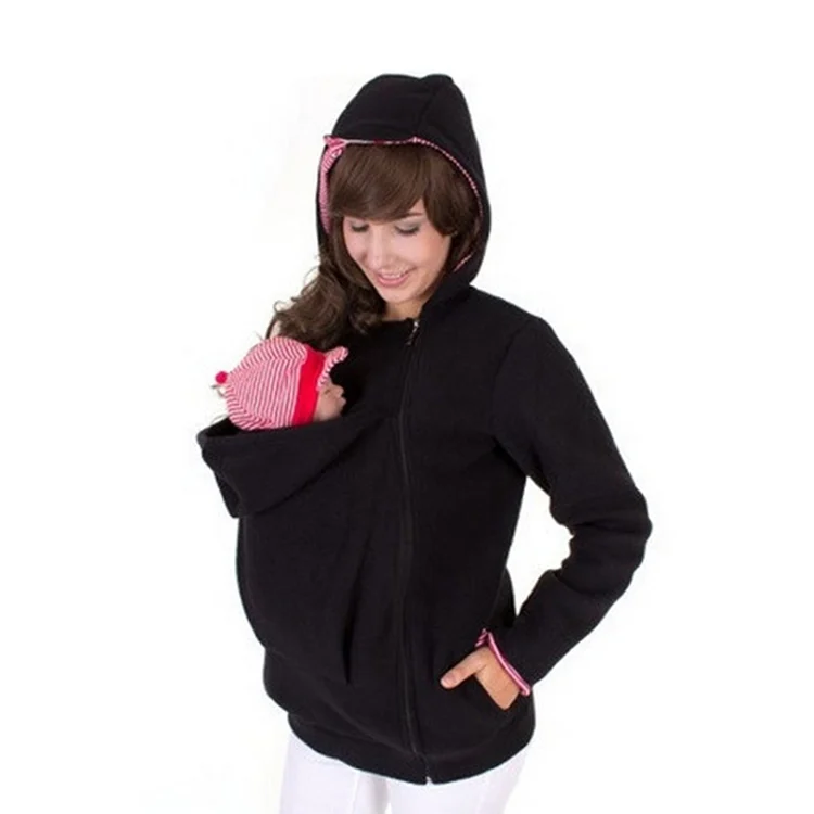 HC4463A.webp Three-in-one Multi-function Mother Kangaroo Zipper Hoodie Coat with Front Cap Size: M, Chest: 90-93cm, Waist: 70-72cm, Hip: 97-99cm - Image 1