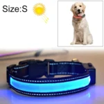Medium and Large Dog Pet Solar + USB Charging LED Light Collar, Neck Circumference Size: S, 35-40cm
