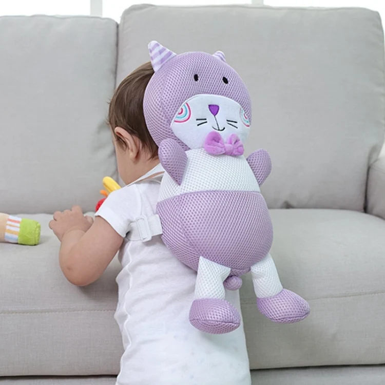 HC4523_2.webp Breathable Purple Cat Pattern Shockproof Head Pad for Baby Children Waliking - Image 3