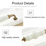 5025_128 Ceramic Crack Closet Cabinet Handle Pitch: 128mm - Image 3