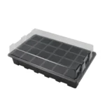 Seedling Tray Sprout Plate 24 Holes Nursery Pots Tray Lids Box For Gardening Bonsai Mini Greenhouse Nursery Plate Three Sets - Image 2