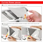 CZ-01 Multifunctional Household Stainless Steel Manual Vegetable Cutting Machine Carrot Potato Grater - Image 6